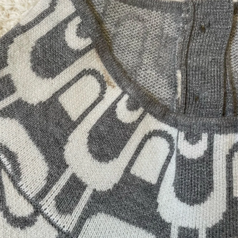 Anthropologie Grey & White Geometric High-Neck Mini Dress XL - Picture 14 of 15